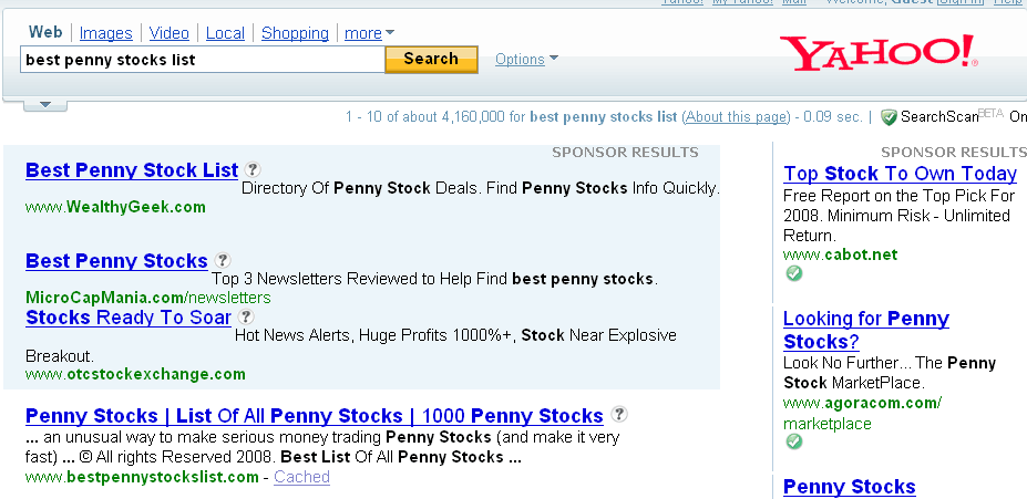 penny stocks to buy yahoo
